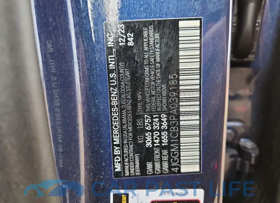 4JGGM1CB3PA039185# 12