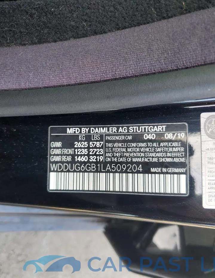 WDDUG6GB1LA509204# 12