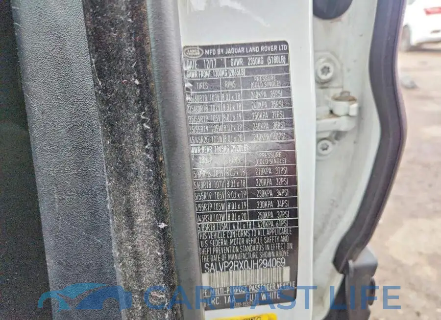 SALVP2RX0JH294069# 12