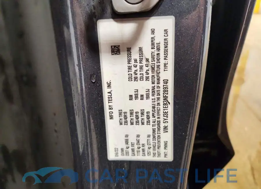 5YJ3E1EB3NF289740# 12