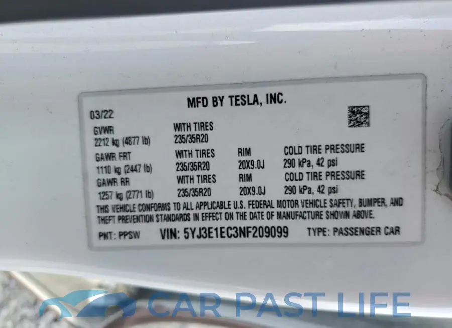 5YJ3E1EC3NF209099# 13