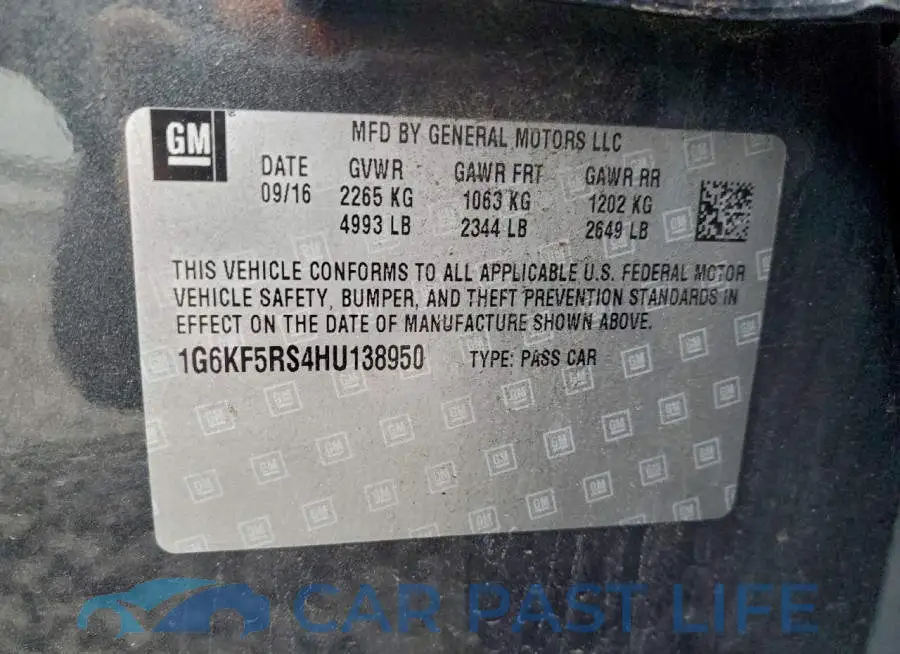 1G6KF5RS4HU138950# 12
