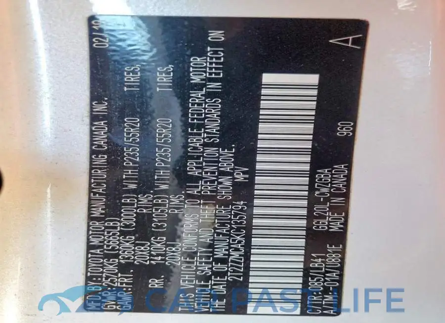 2T2ZZMCA5KC135794# 13