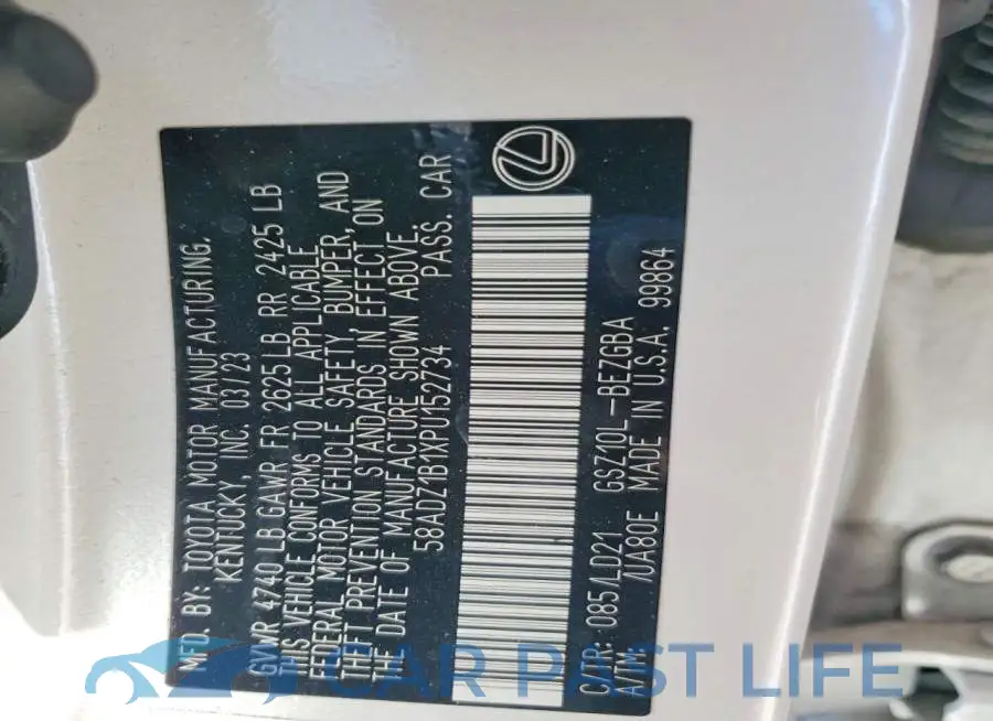 58ADZ1B1XPU152734# 12