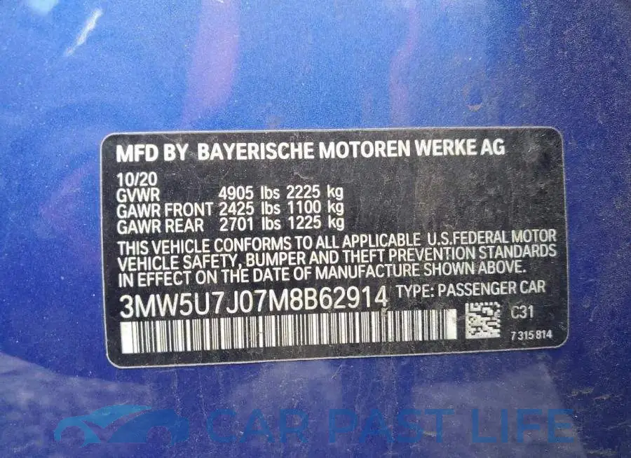3MW5U7J07M8B62914# 12