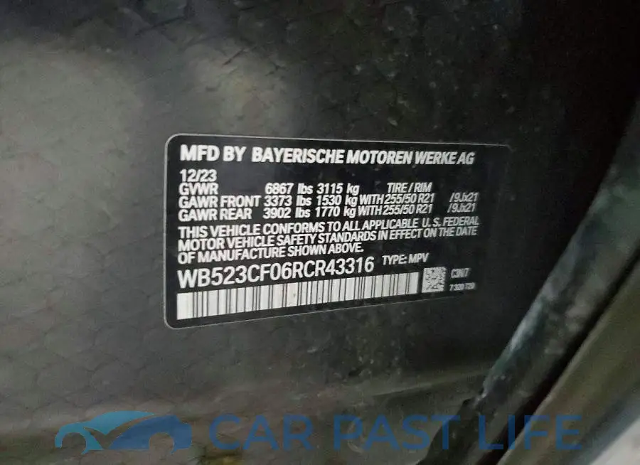 WB523CF06RCR43316# 14