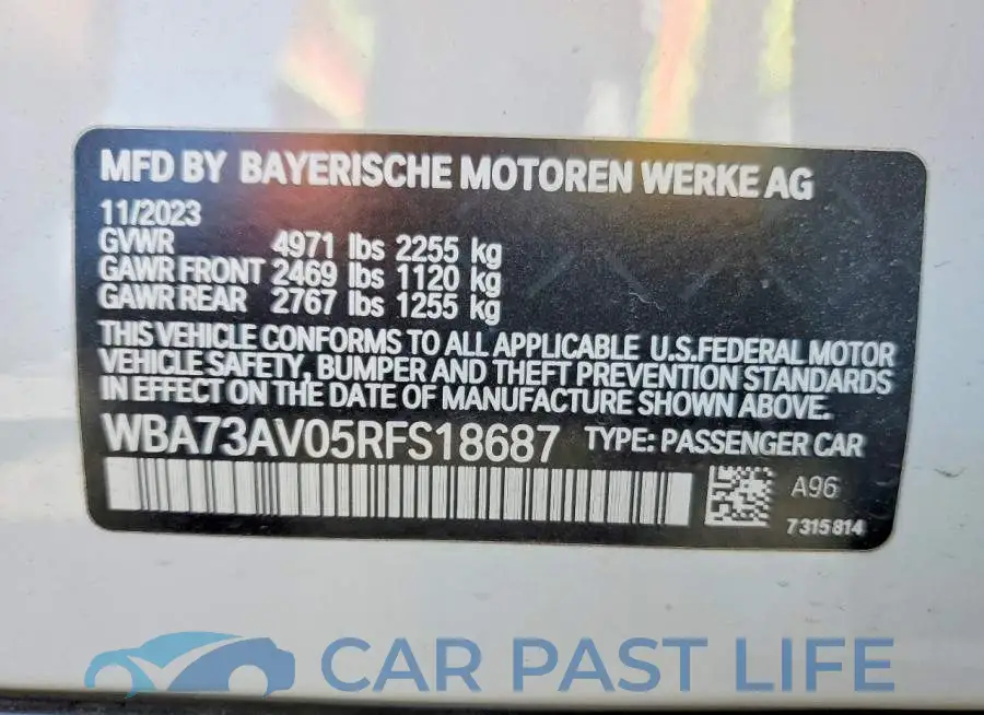 WBA73AV05RFS18687# 12