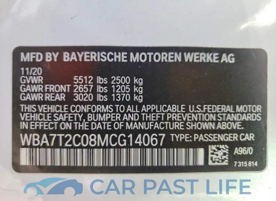 WBA7T2C08MCG14067# 13