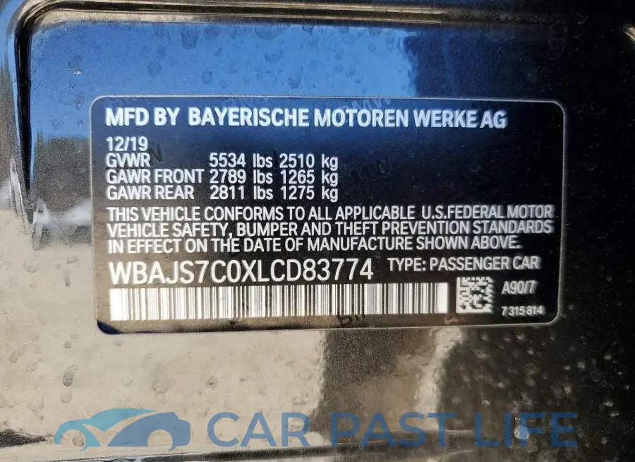 WBAJS7C0XLCD83774# 12