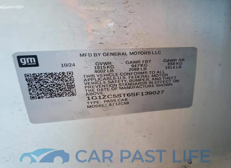 1G1ZC5ST6SF139027# 12