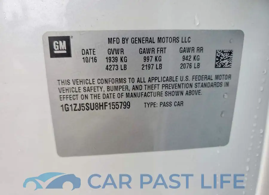 1G1ZJ5SU8HF155799# 12