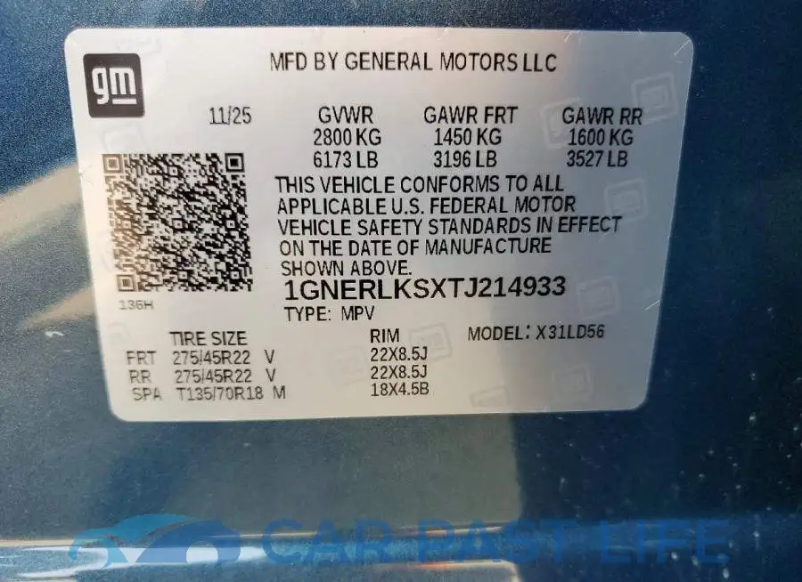 1GNERLKSXTJ214933# 13