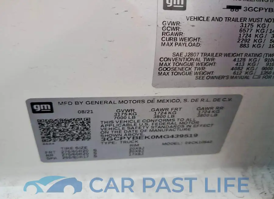 3GCPYBEK0MG439519# 12