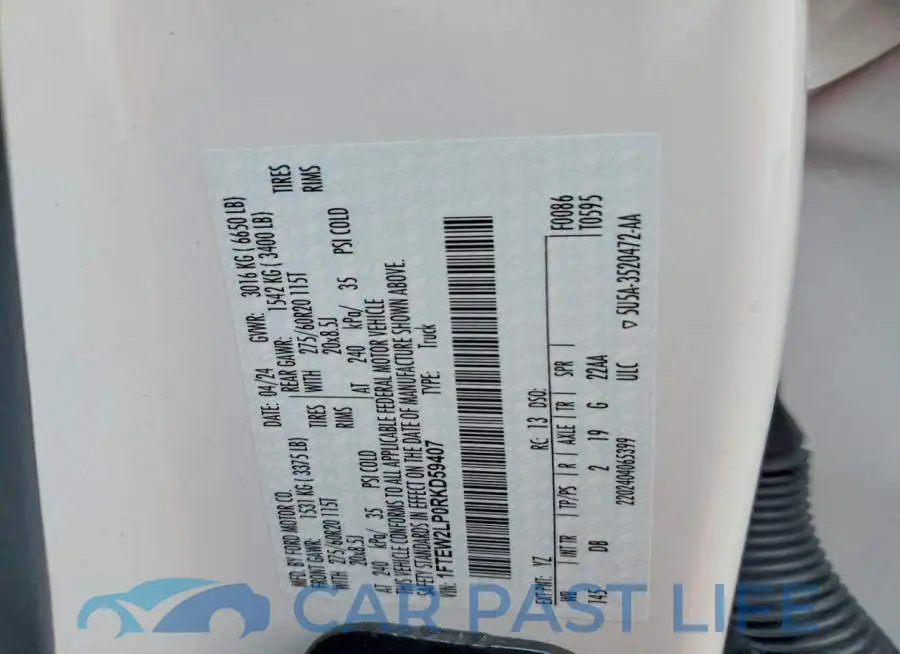 1FTEW2LP0RKD59407# 12