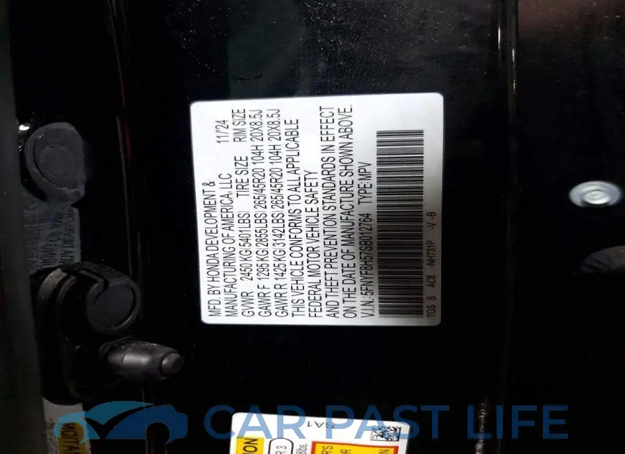 5FNYF8H57SB012764# 12