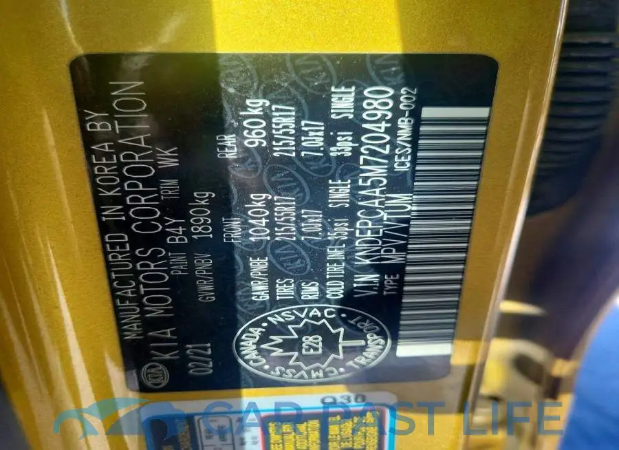 KNDEPCAA5M7204980# 13