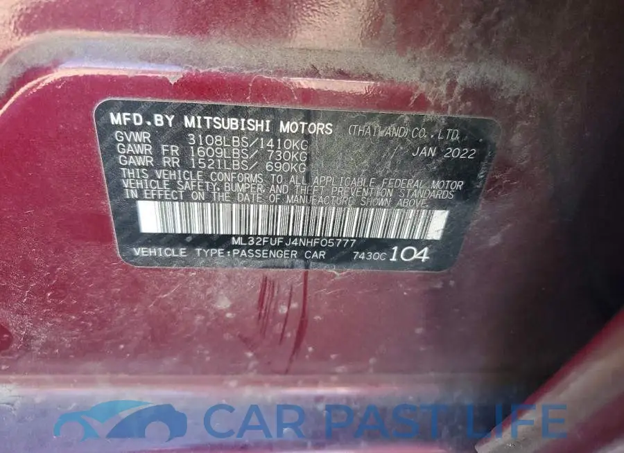 ML32FUFJ4NHF05777# 12