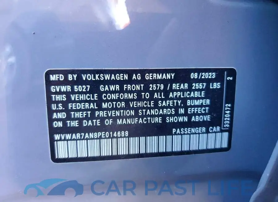 WVWAR7AN8PE014688# 12