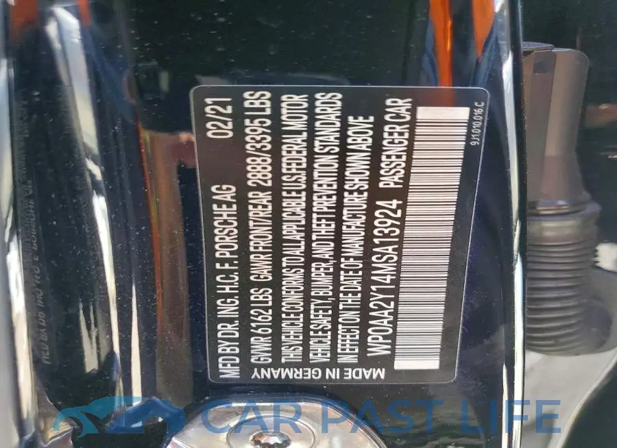 WP0AA2Y14MSA13924# 12