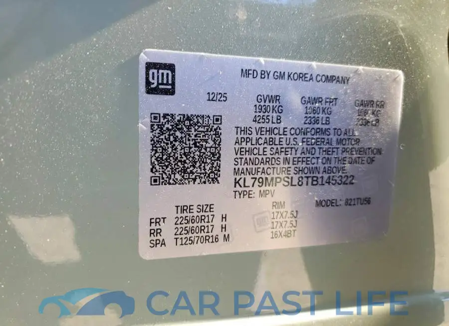 KL79MPSL8TB145322# 13