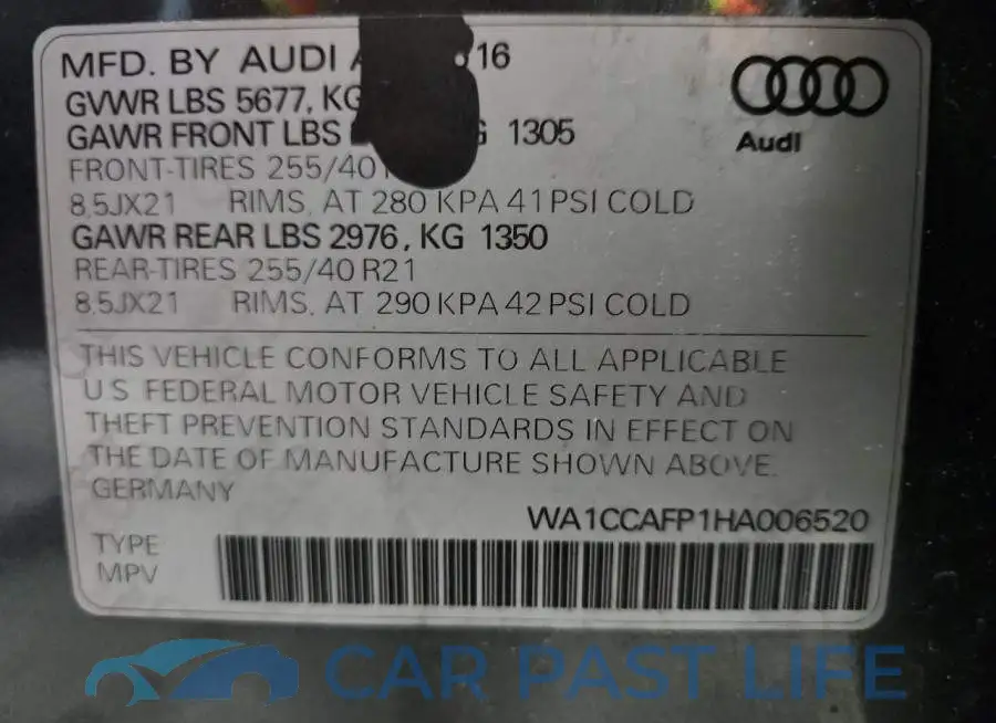 WA1CCAFP1HA006520# 13