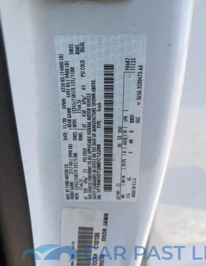 1FT8W3DT2MEC12298# 12
