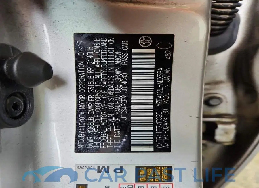 JTDS4RCE9LJ004040# 12