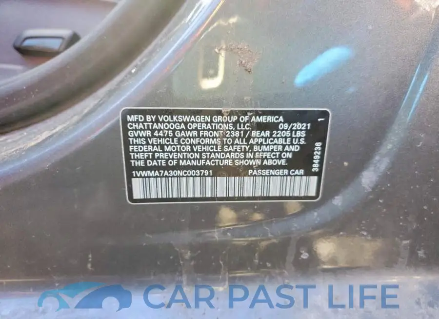 1VWMA7A30NC003791# 12
