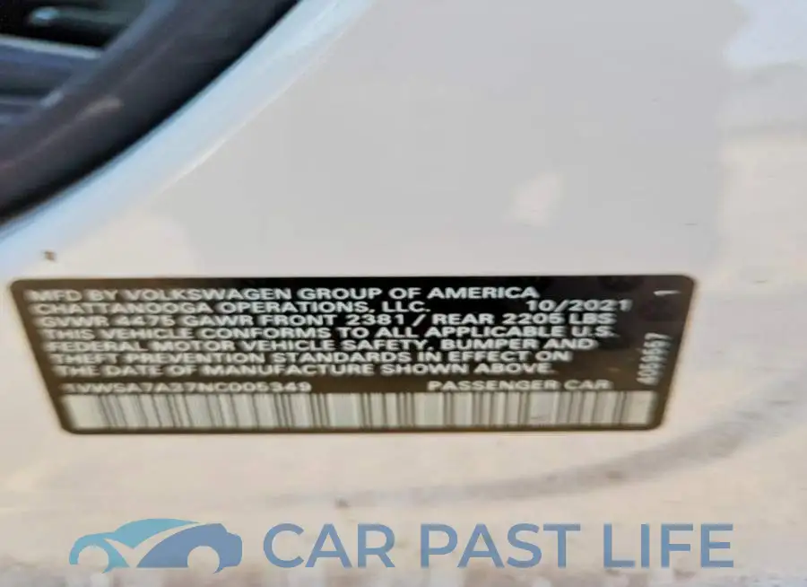 1VWSA7A37NC005349# 13