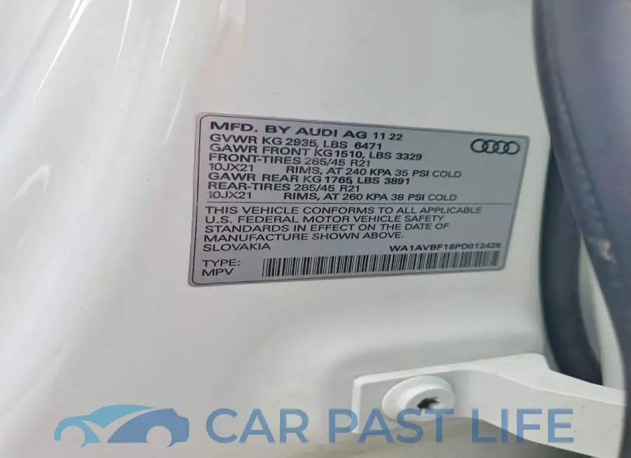 WA1AVBF16PD012426# 13