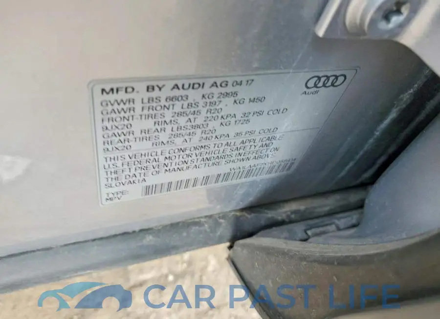WA1LAAF7XHD055414# 12