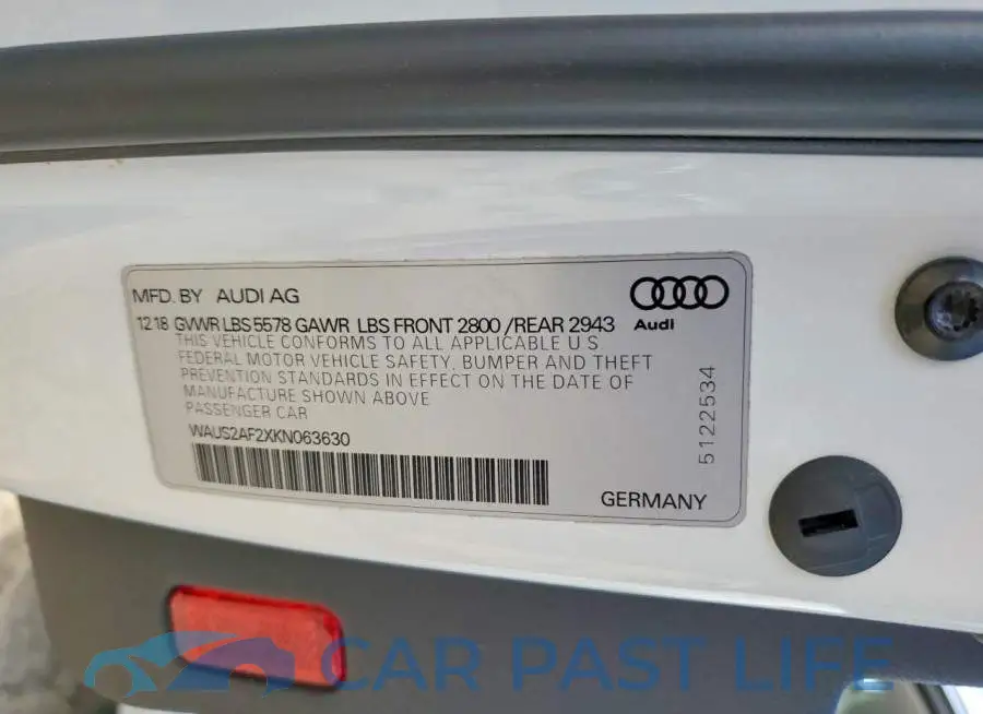 WAUS2AF2XKN063630# 12