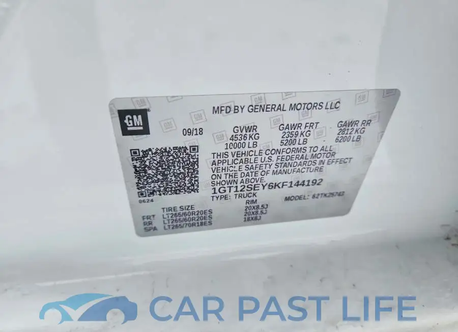 1GT12SEY6KF144192# 12
