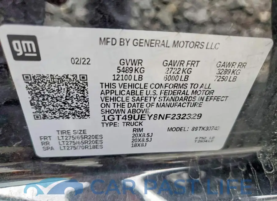 1GT49UEY8NF232329# 12