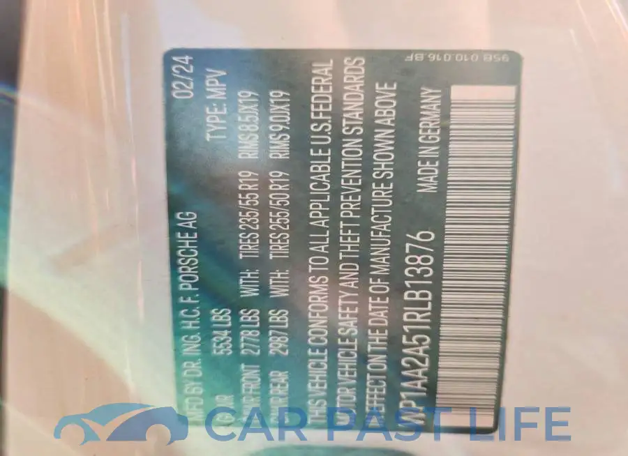 WP1AA2A51RLB13876# 12