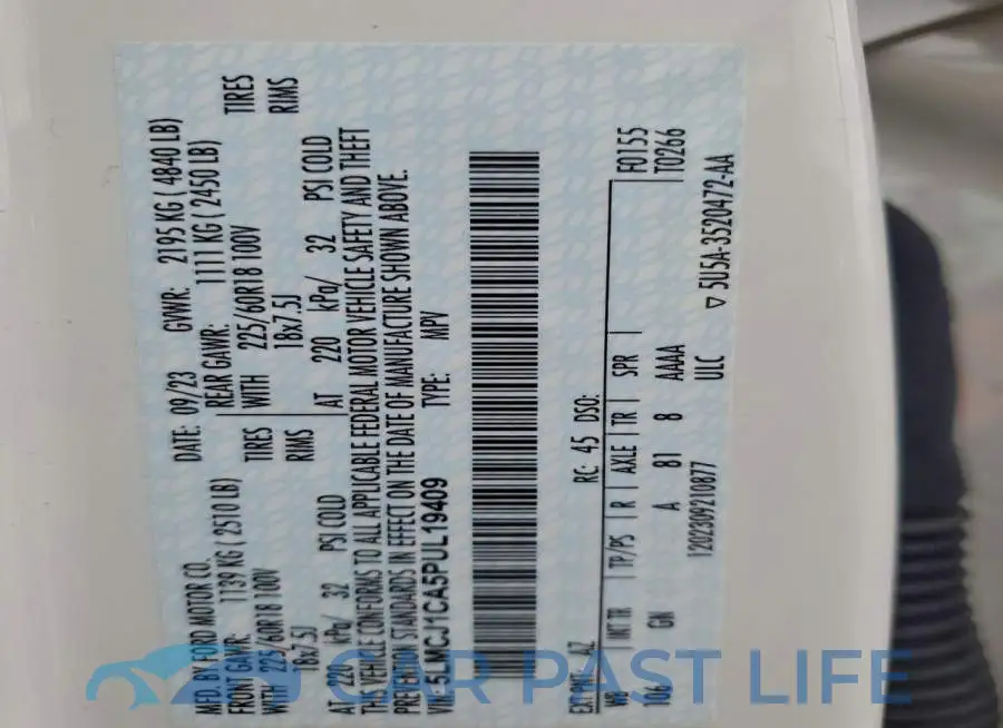 5LMCJ1CA5PUL19409# 14