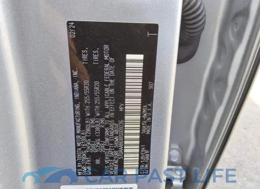 5TDAAAB6XRS009226# 14