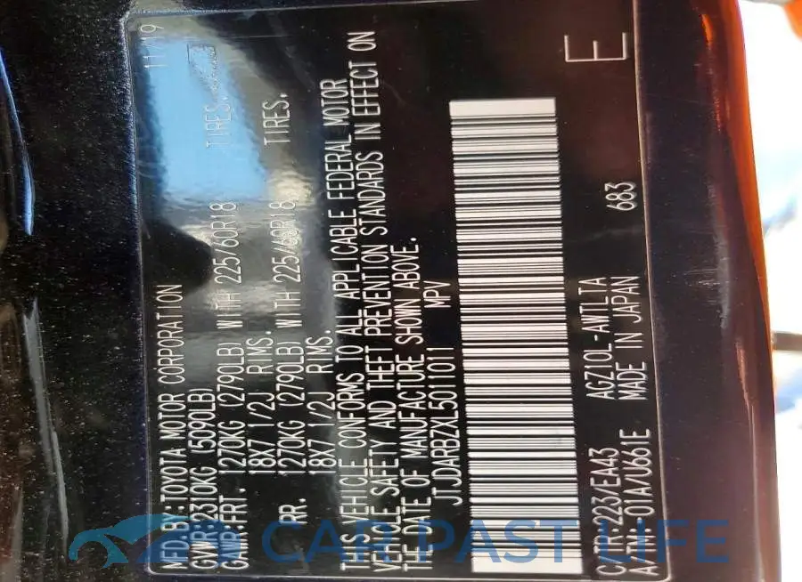 JTJDARBZXL5011011# 12
