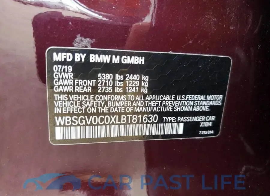 WBSGV0C0XLBT81630# 12