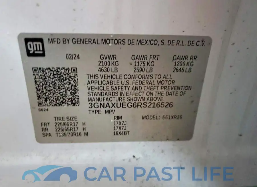 3GNAXUEG6RS216526# 13