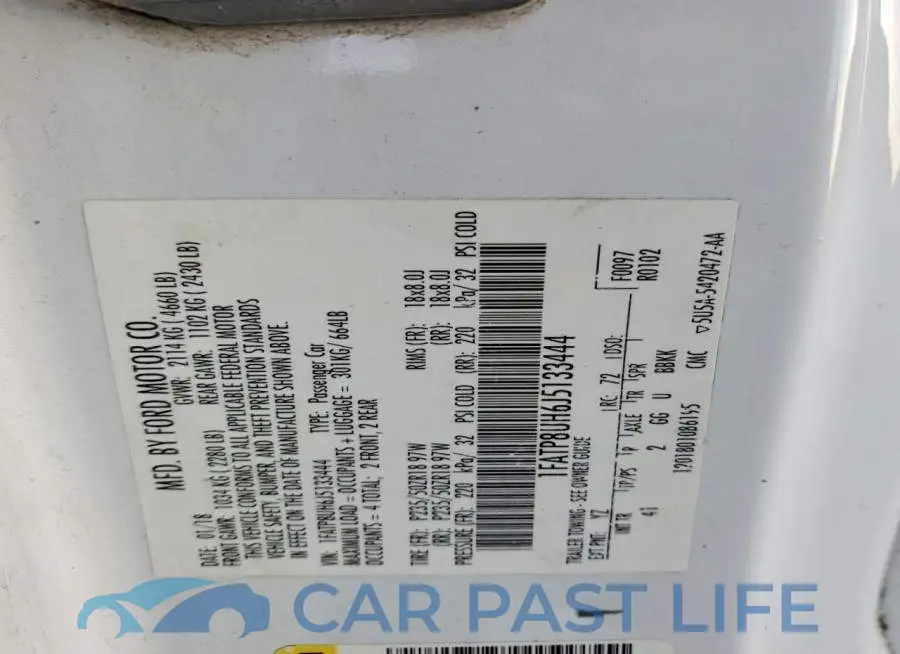1FATP8UH6J5133444# 12