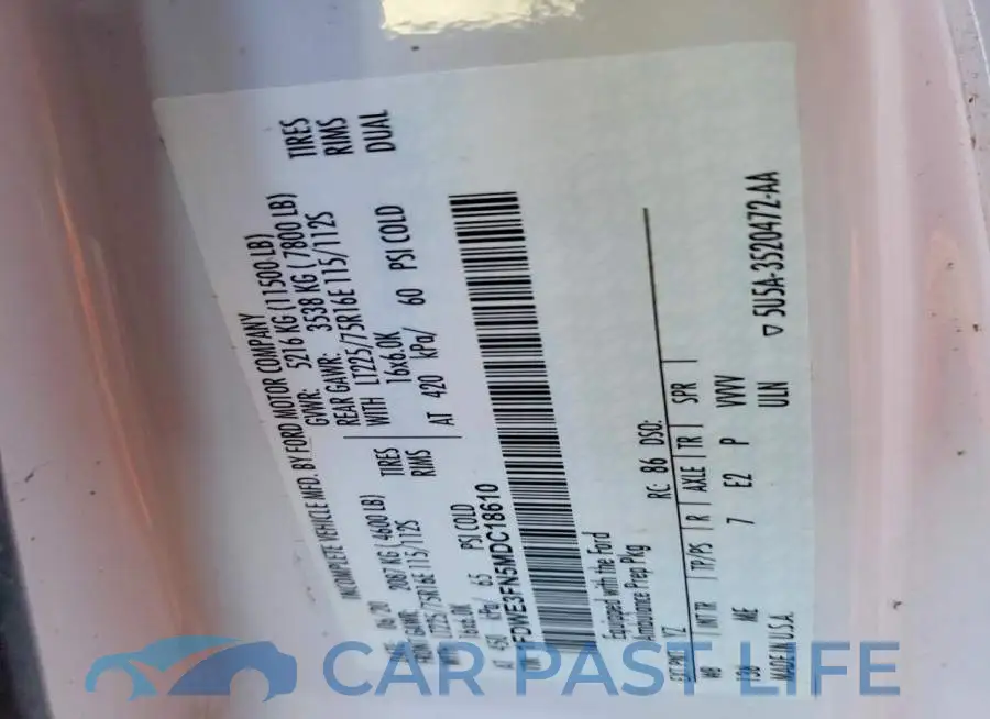1FDWE3FN5MDC18610# 12