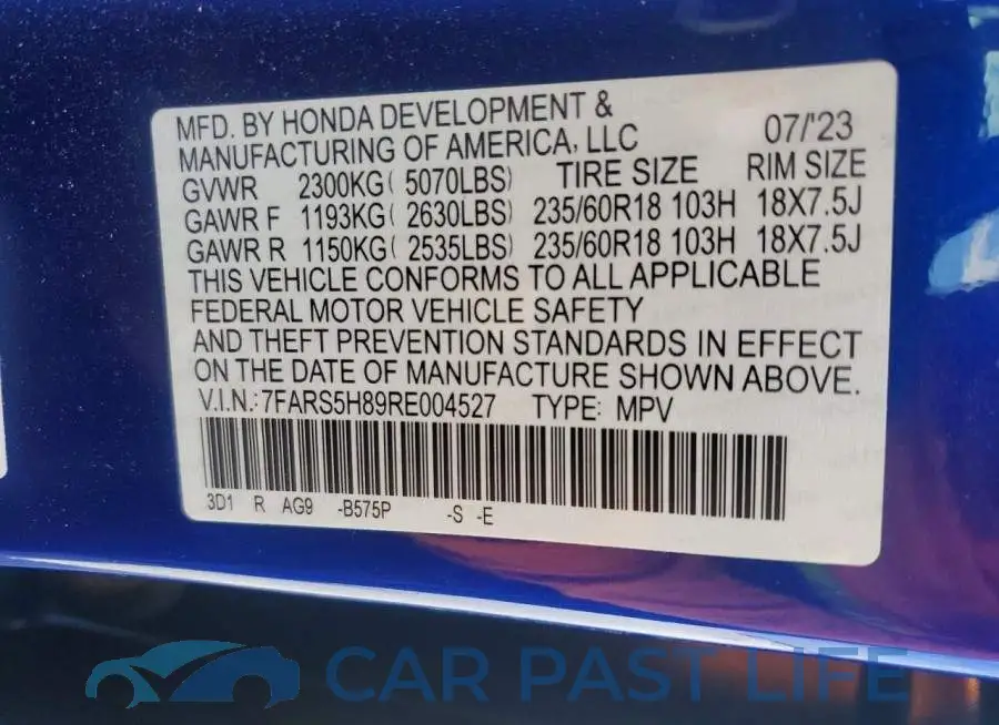 7FARS5H89RE004527# 13