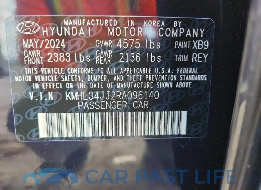 KMHL34JJ2RA096140# 12