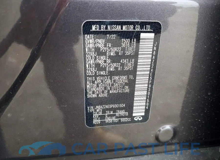 JN8AZ2AE5P9301504# 13