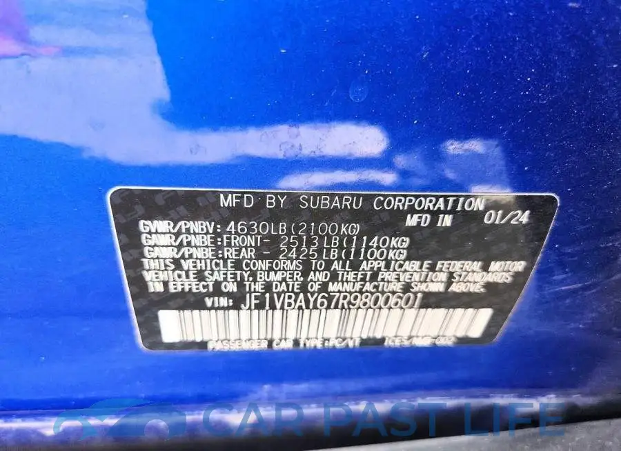 JF1VBAY67R9800601# 12
