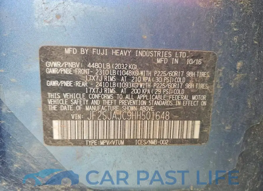 JF2SJAJC9HH501648# 13