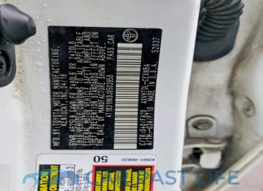 4T1B31HK9JU503950# 12