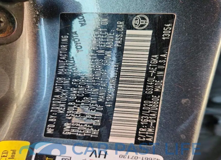 4T1BK1EBXHU255287# 13