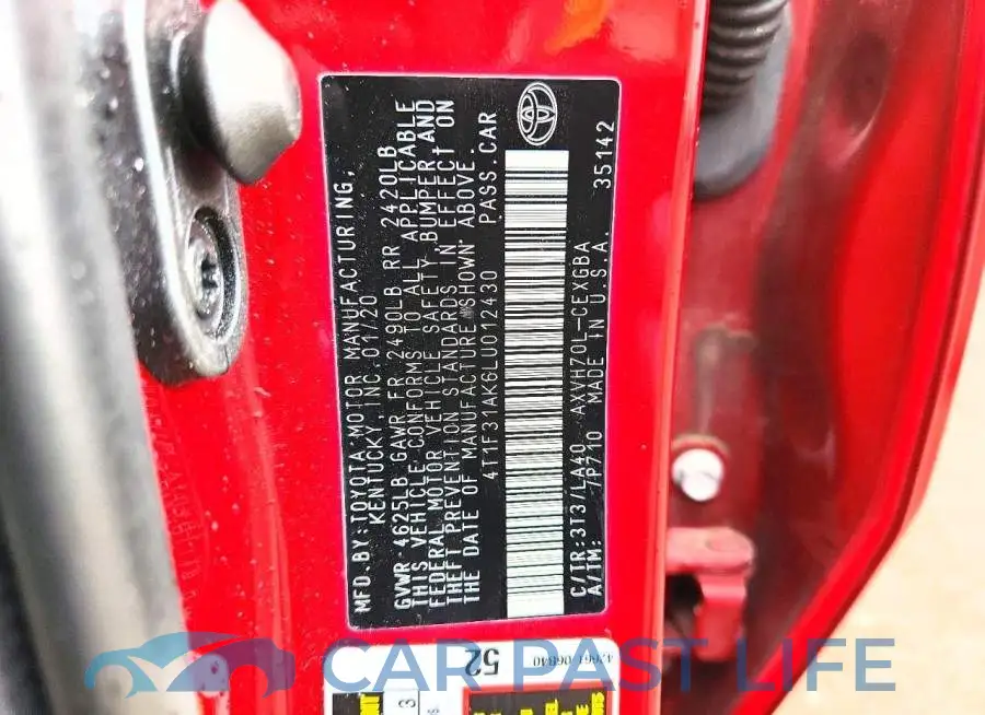 4T1F31AK6LU012430# 12